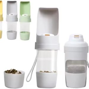 Dog Water Bottle Portable -Travel Water with Food Container, Leak Proof and Lightweight Water Bottle for Dogs,Dog Stuff Accessories Items,Lightweight & Convenient for Outdoor (Green, Small)