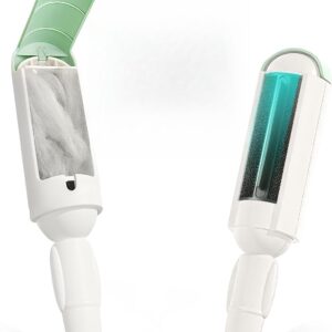 PAKEWAY 2 Pack Pet Hair Remover for Couch & Carpet, Reusable Lint Roller with Self-Cleaning Base, Dog & Cat Fur Remover, Portable Hair Removal Tool