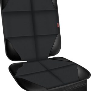 Car Seat Protector for Child Seats,1 Pack Car Seat Cushion,Waterproof Fabric Car Seat Covers for Non-Slip Backing Mesh Pockets for Baby,Pet,SUV, Sedan and Trunk(Black)