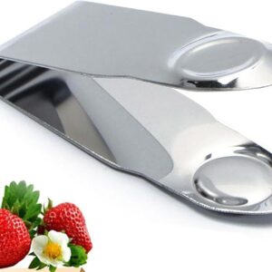 Stainless Steel Strawberry Huller & Stem Remover – Fruit Corer for Potatoes, Pineapples, Carrots, Tomatoes – Kitchen Gadget, Silver, 2.8 inches