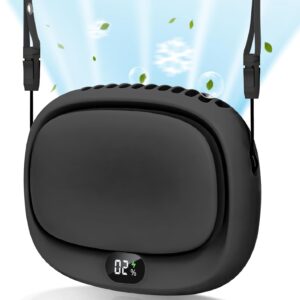 Portable Neck Fan, Handheld Mini Fan, Personal Fan USB Rechargeable, 5 Speed Adjustable, Hands Free Wearable Fan for Kids Woman Man Home Outdoor Travel Black
