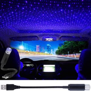 LEDCARE USB Star Projector Night Light, Portable Adjustable Romantic Interior Roof Lights Star Lamp Projector Decorations for Car, Ceiling, Bedroom (Violet Blue)