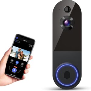 1080p Wireless Wi-Fi Video Doorbell Camera with Night Vision, Two-Way Audio, AI Motion Detection and Cloud Storage, 2.4G WiFi (No Doorbell Receiver Included)