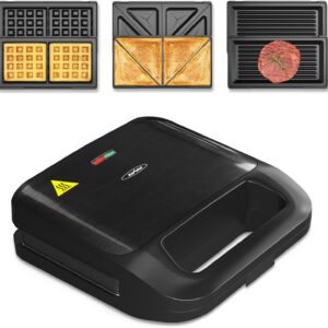 Sunvivi Sandwich Maker Panini Press: Waffle Maker with Removable Plates
