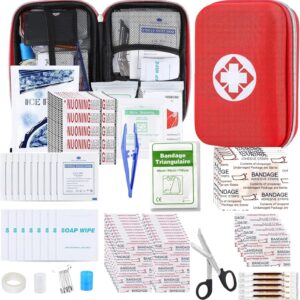 276PCS First Aid Kit Home Car Camping Hiking Emergency Supplies Small Compact Lovely Bag for School Outdoor, Basic Outdoor Essentials Survival Kit for Travel AMORNING