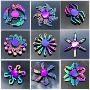 New Metal Rainbow Fidget Spinner Gradient Color R188 Mute Bearing EDC Hand