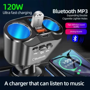 Car USB Splitter FM Bluetooth Charger