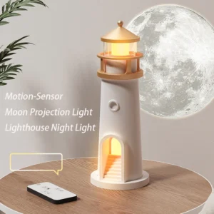 Moon Lamp Projection Lighthouse Lamps Night Light Remote Control Bluetooth