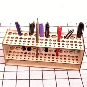 67-Slot Wooden Brush Organizer