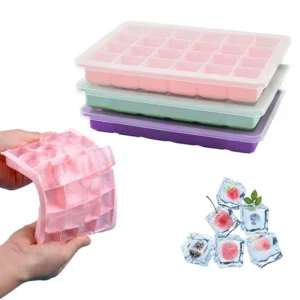 Silicone 24-Cube Ice Tray with Lid