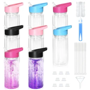 8-Pack 10oz Reusable Water Bottles