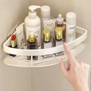White Triangular Bathroom Corner Rack